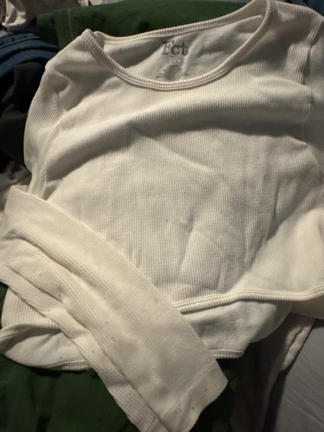 Fct White Long Sleeve Crop Top thumbnail