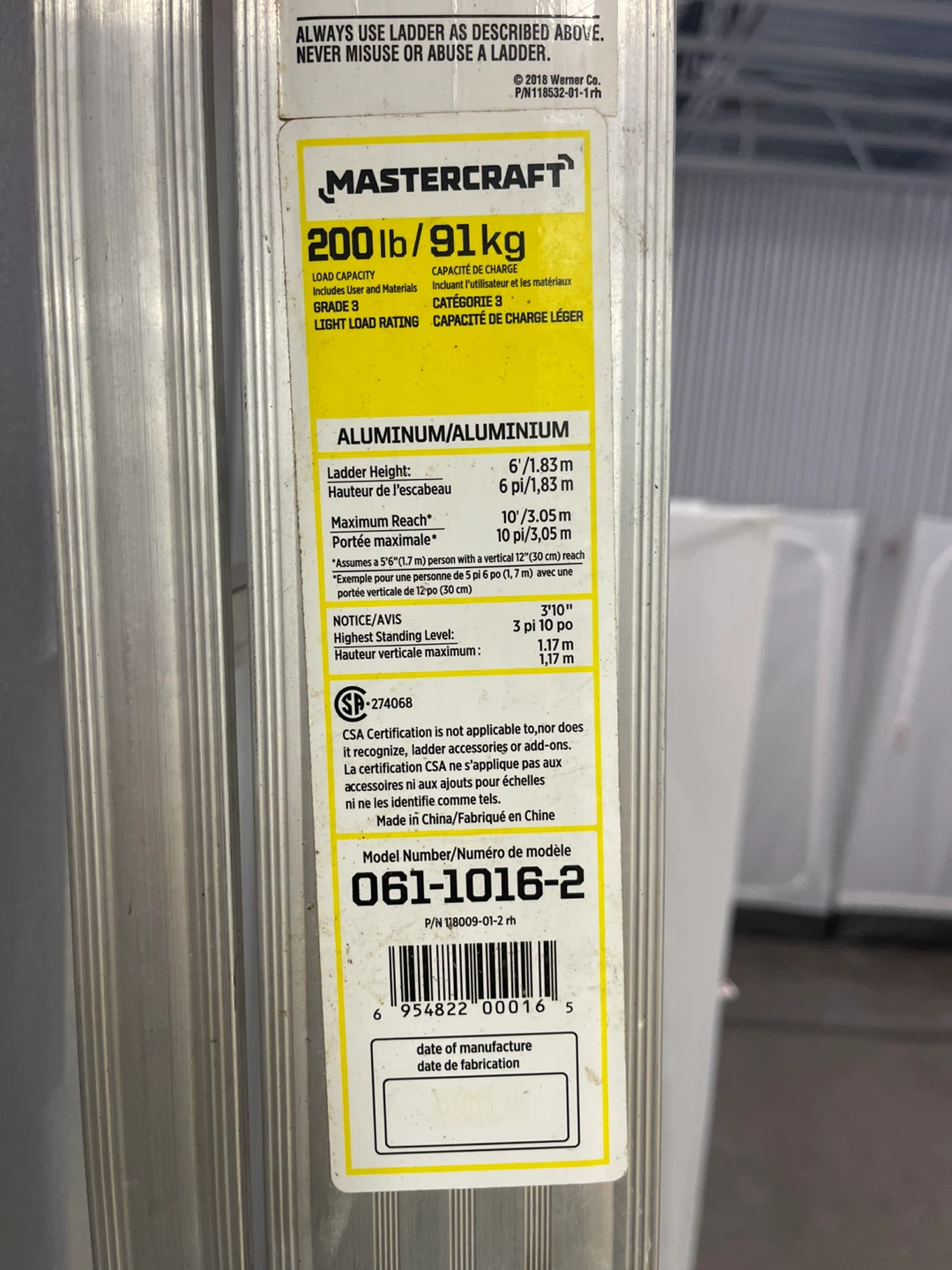 Mastercraft 6' Aluminum Stepladder - photo 4