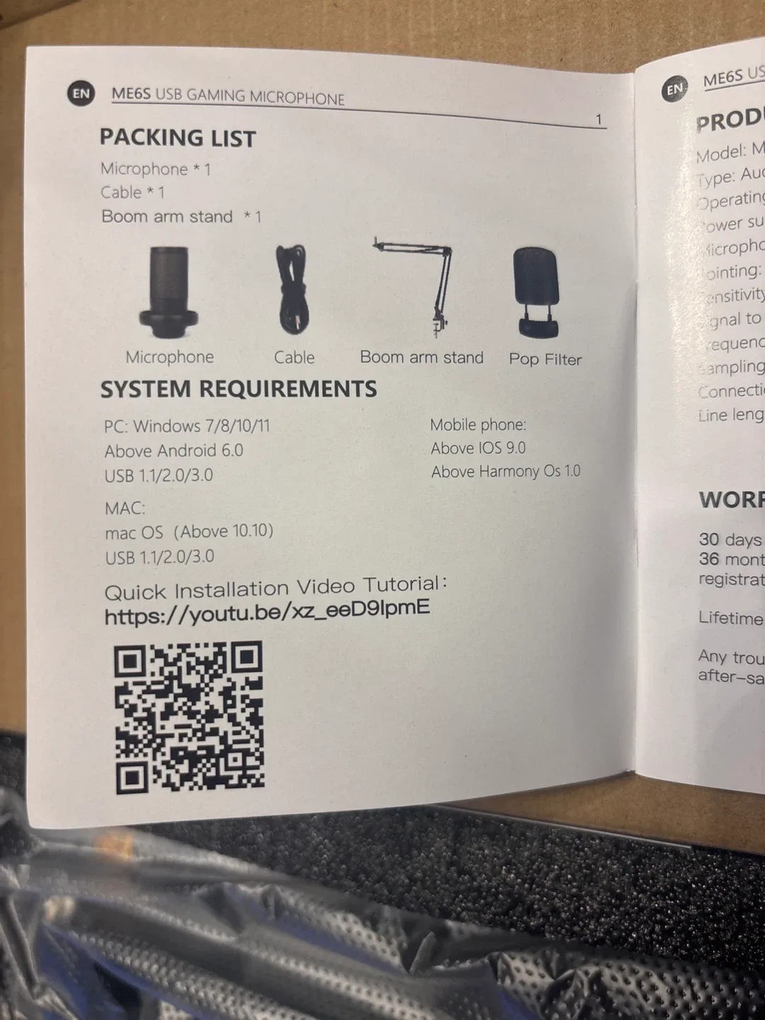 New BBEIYY ME6S USB Gaming Microphone & BOOM Arm Stand image indicator(5)