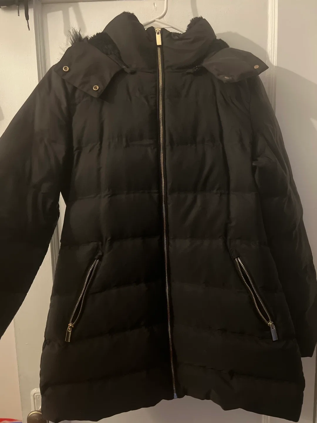 Zara Black Puffer Coat - Size L thumbnail
