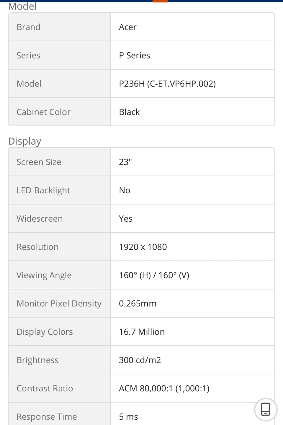 Acer P236H 23" Widescreen LCD Monitor - photo 4