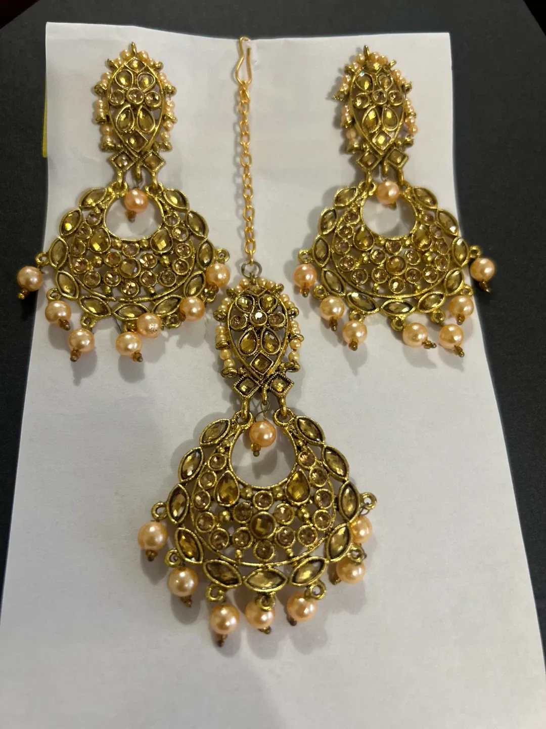 Gold-toned Indian Jewelry Set thumbnail