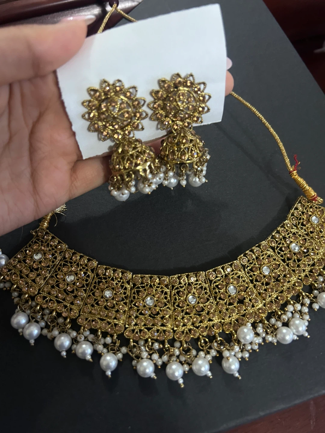 Gold Necklace & Earring Set