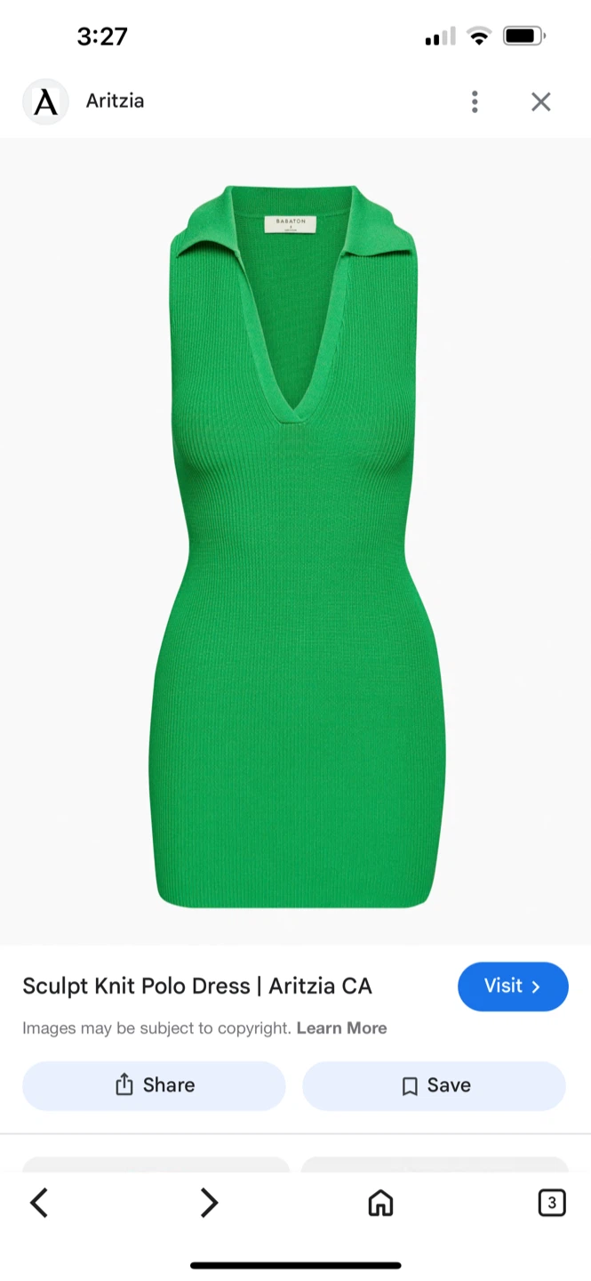 Aritzia Babaton Sculpt Knit Polo Dress - Green - photo 2