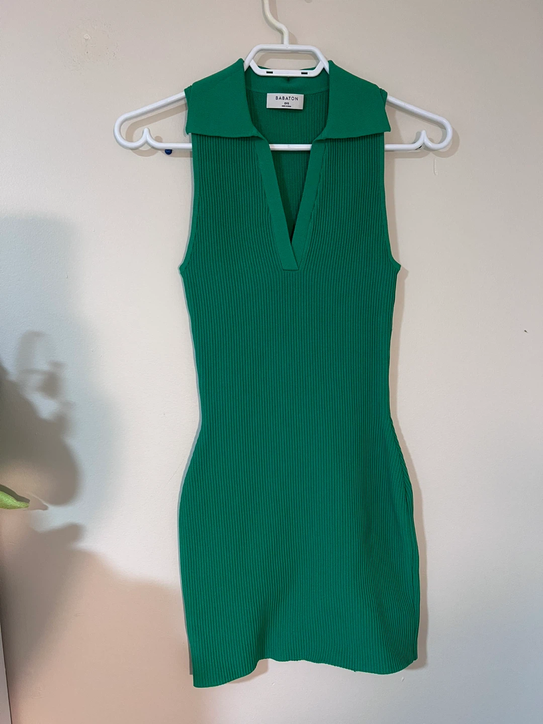 Aritzia Babaton Sculpt Knit Polo Dress - Green
