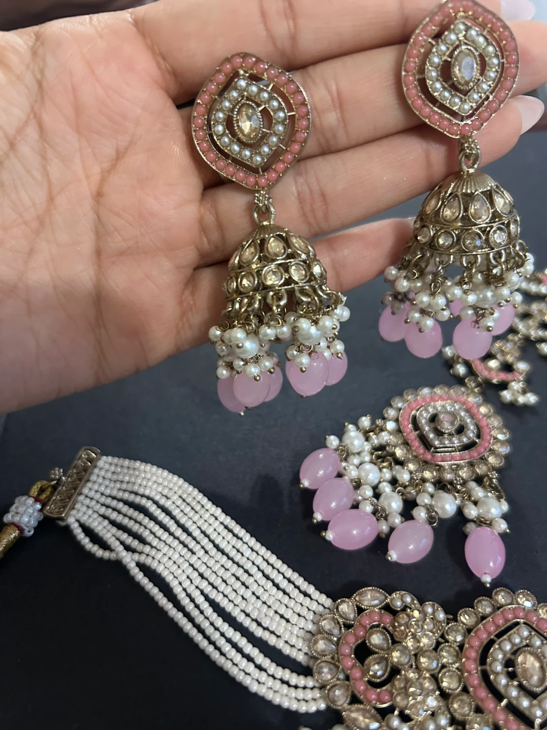 Indian/Pakistani Jewellery Set - Pink & Gold - photo 4