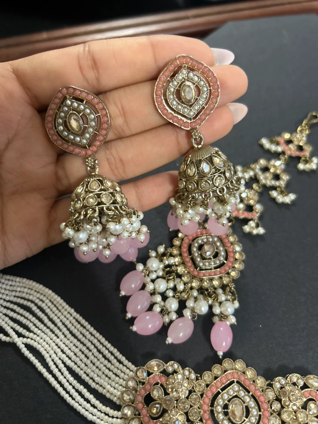 Indian/Pakistani Jewellery Set - Pink & Gold - photo 2