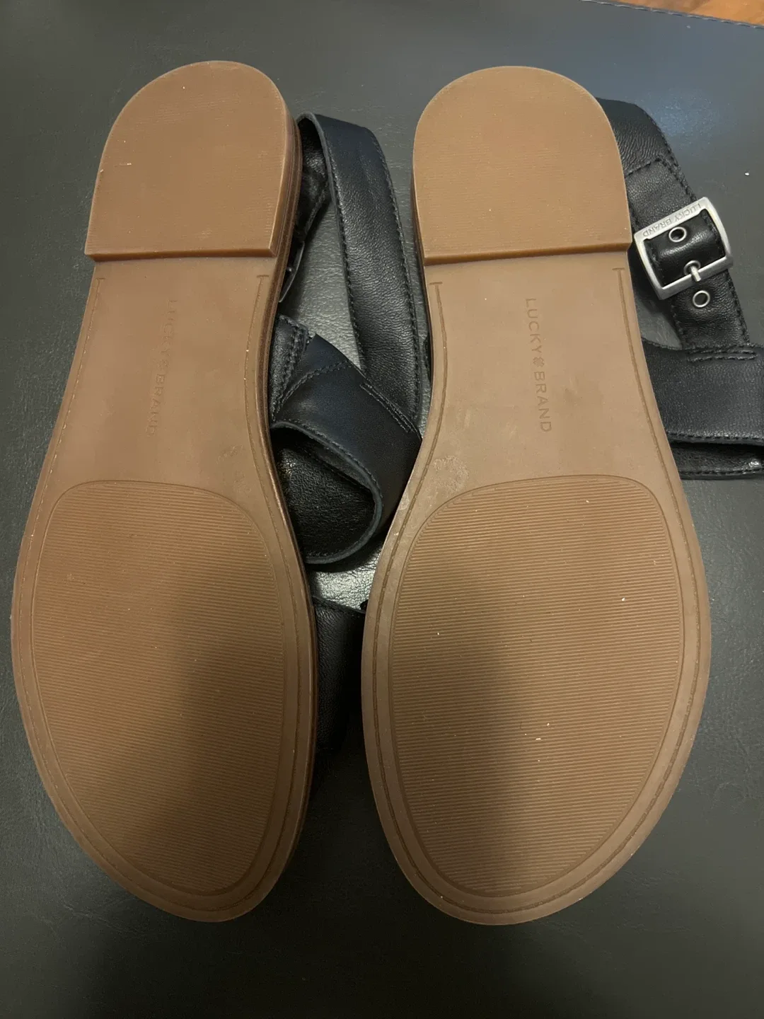 Lucky Brand Black Leather Sandals image indicator(2)