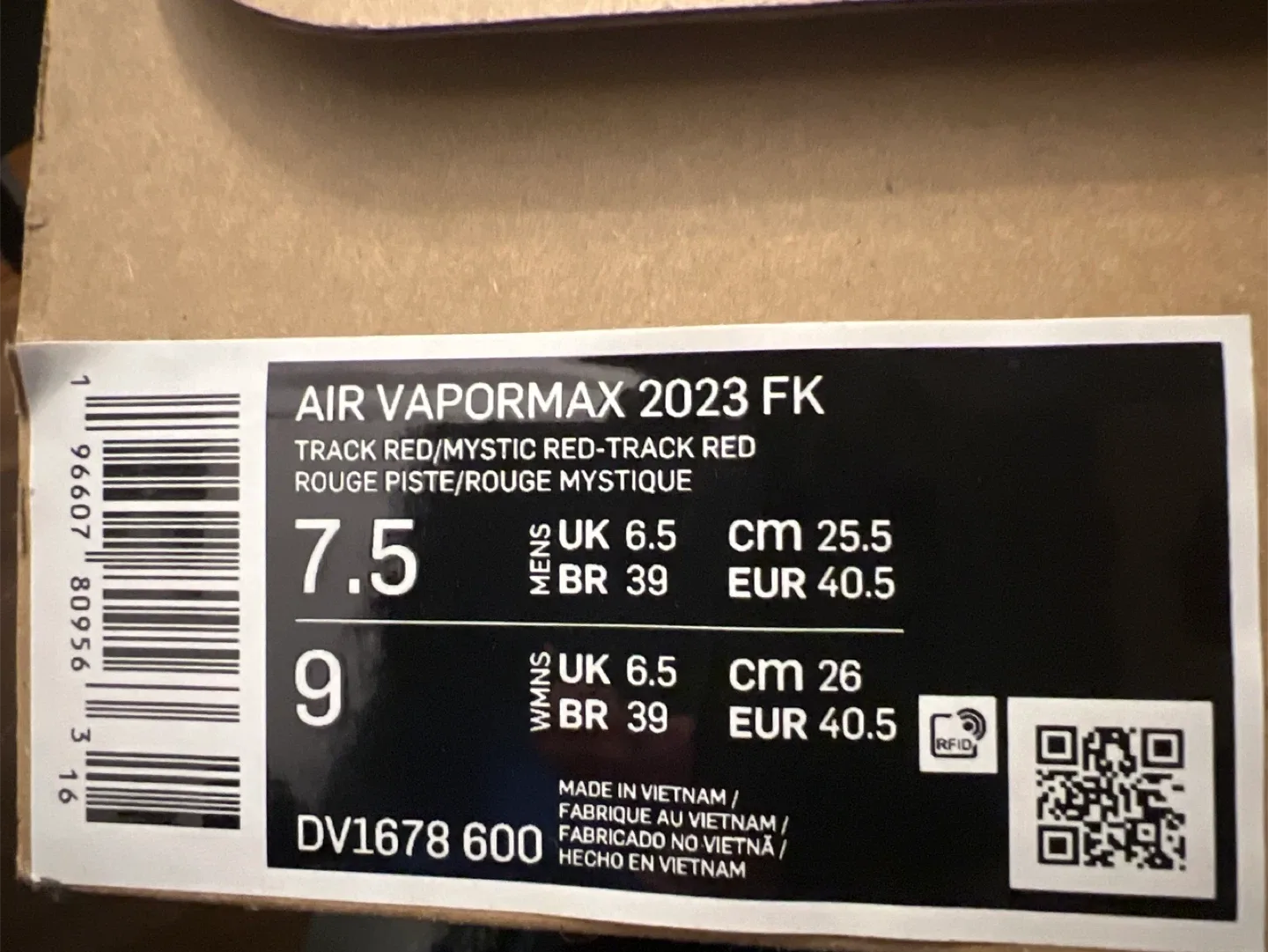 Nike Air Vapormax 2023 FK - Size 7.5 Men's image indicator(2)