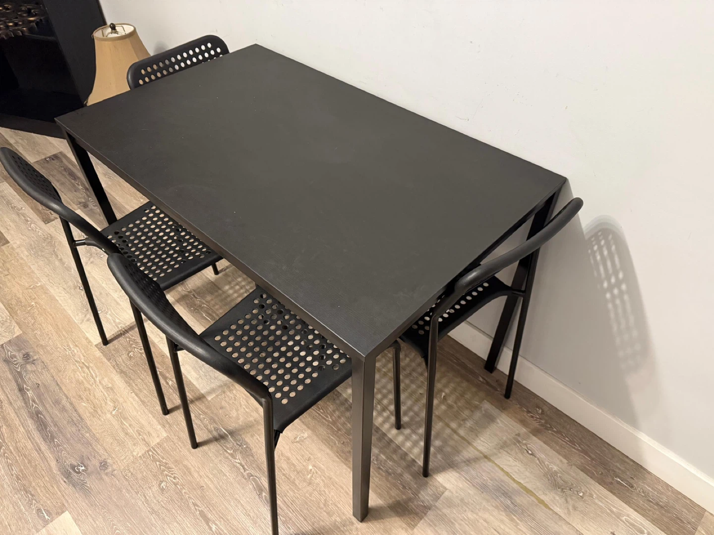 Dining Table with 4 Chairs - Black - photo 2