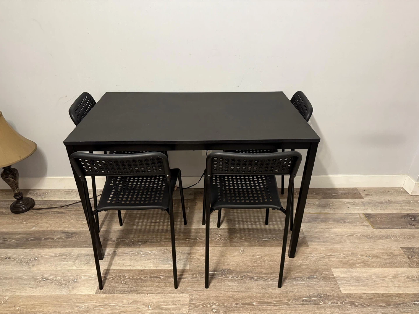 Dining Table with 4 Chairs - Black