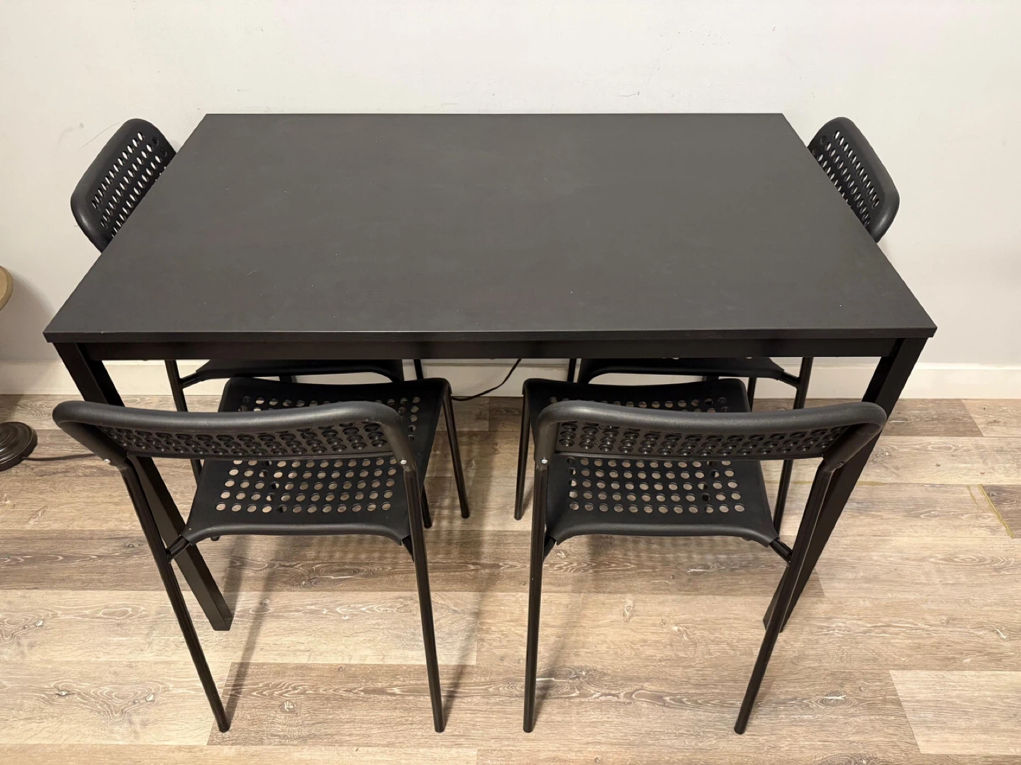 Dining Table with 4 Chairs - Black - photo 4
