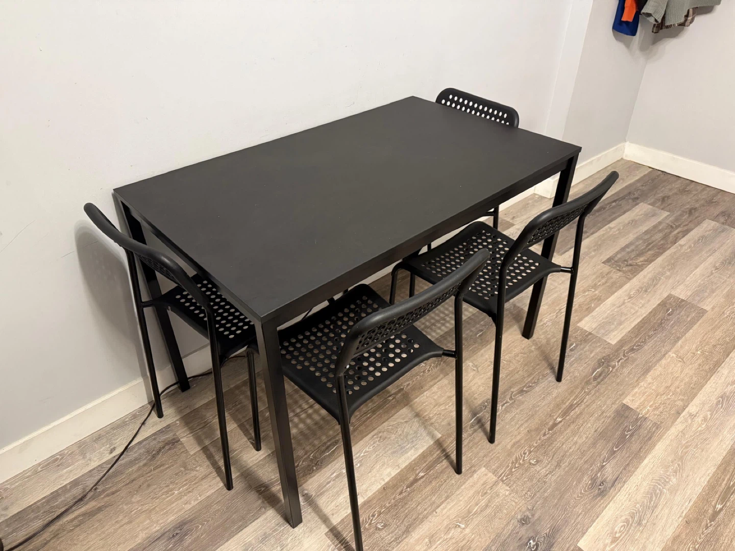 Dining Table with 4 Chairs - Black - photo 3