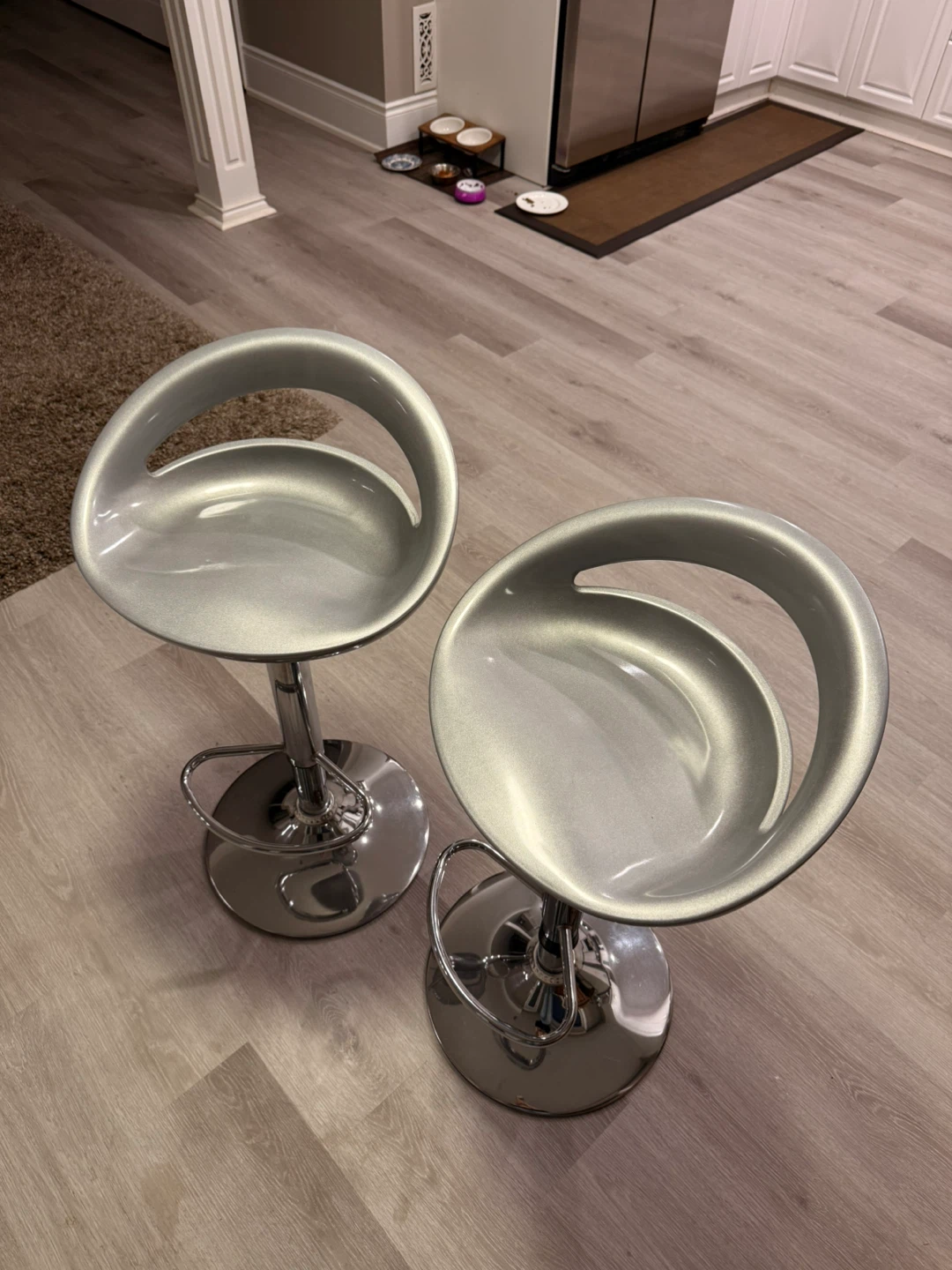 Set of 2 Silver Bar Stools