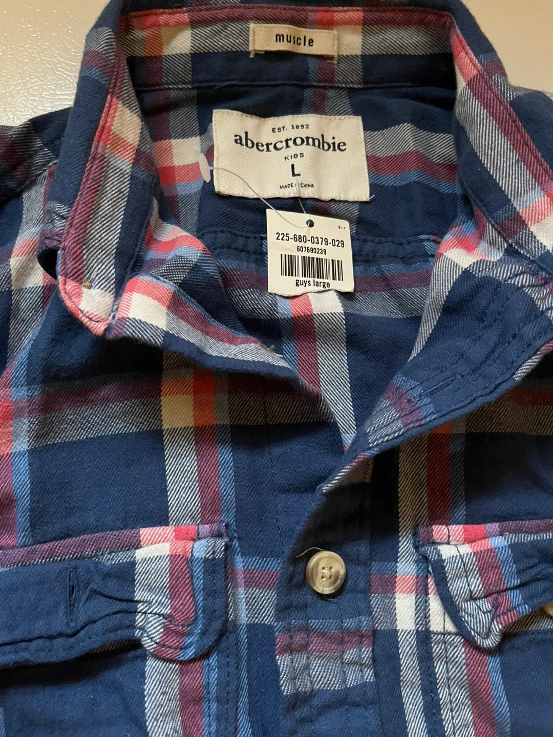 Abercrombie Kids Muscle Fit Plaid Shirt - L image indicator(2)