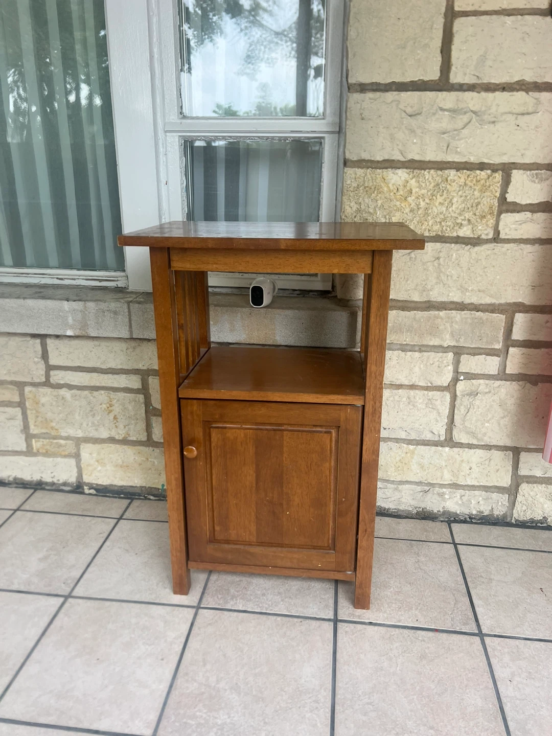 Wooden Side Table with Door