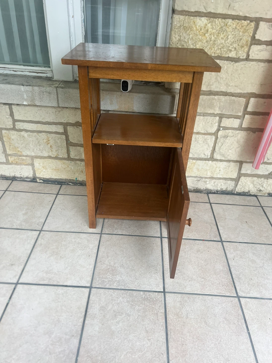 Wooden Side Table with Door - photo 4