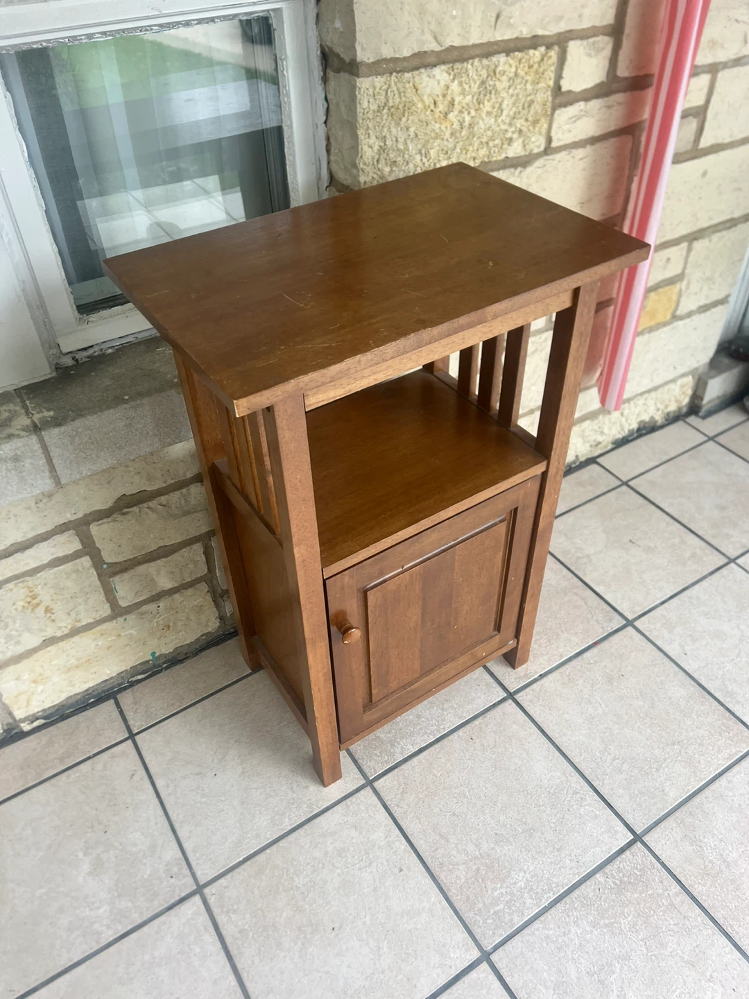 Wooden Side Table with Door - photo 3
