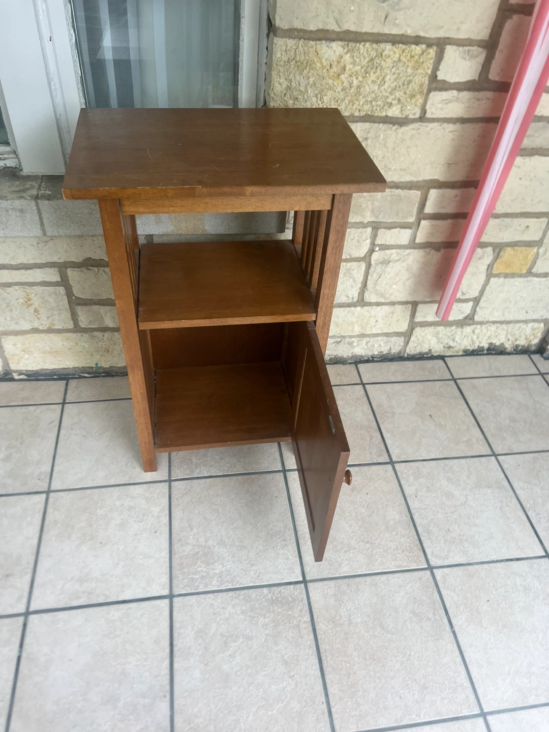 Wooden Side Table with Door - photo 5