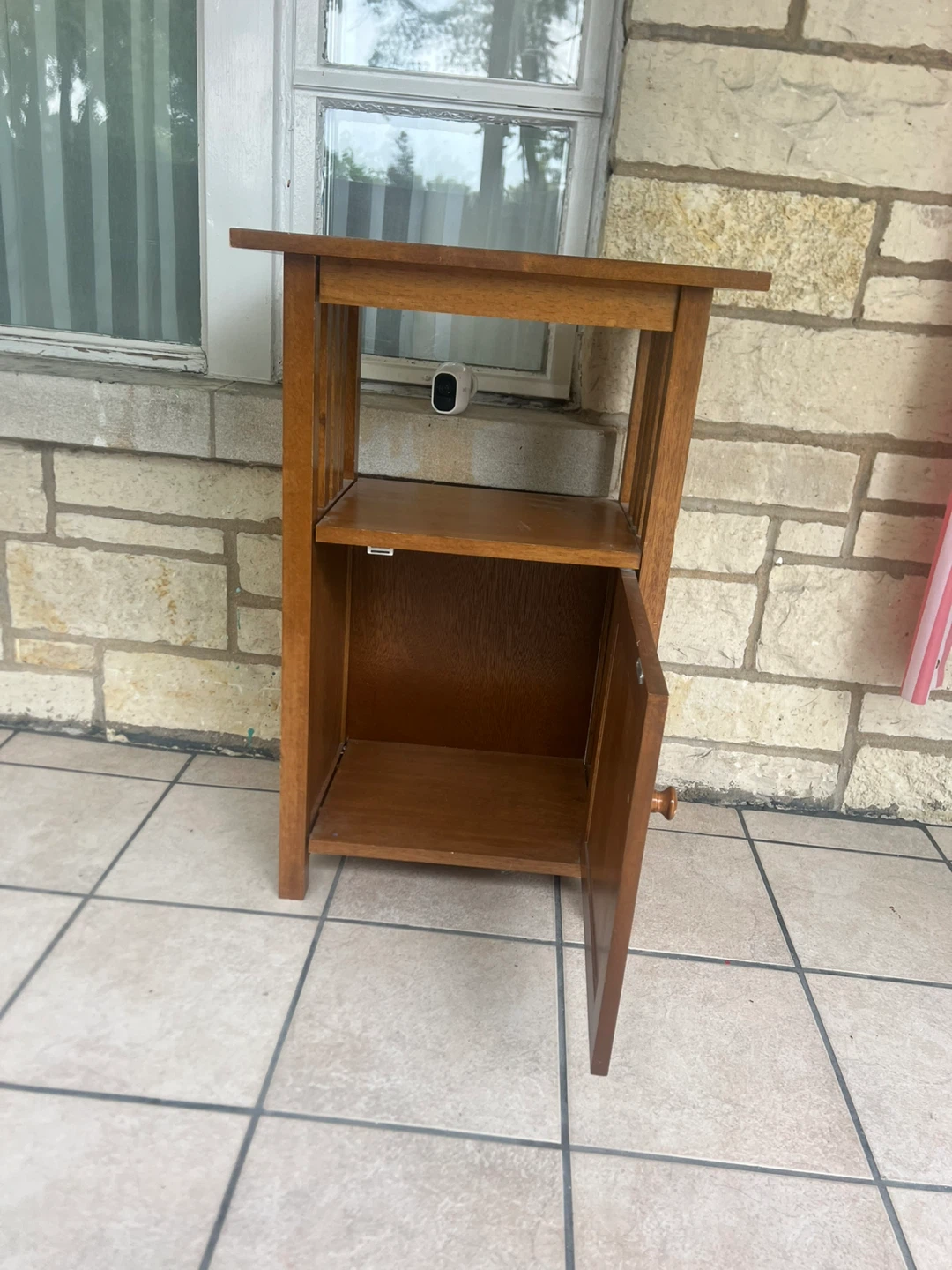 Wooden Side Table with Door - photo 2