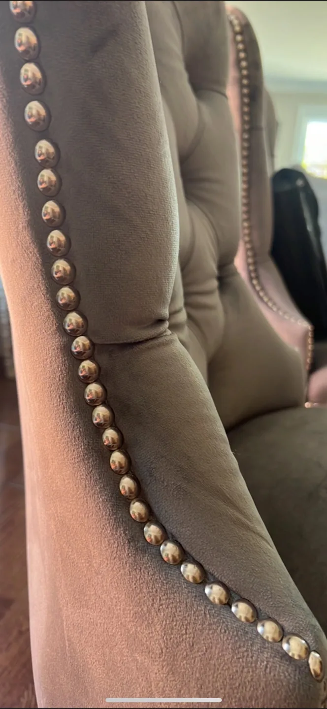 Elegant Glass Dining Table Set. Chrome Base + 6 Velvet Chairs image indicator(6)