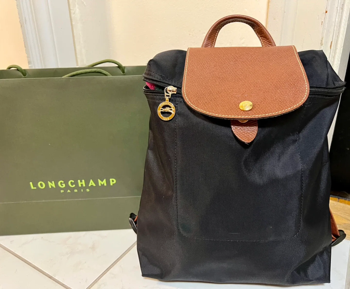 Longchamp Black Backpack - a teenager favourite