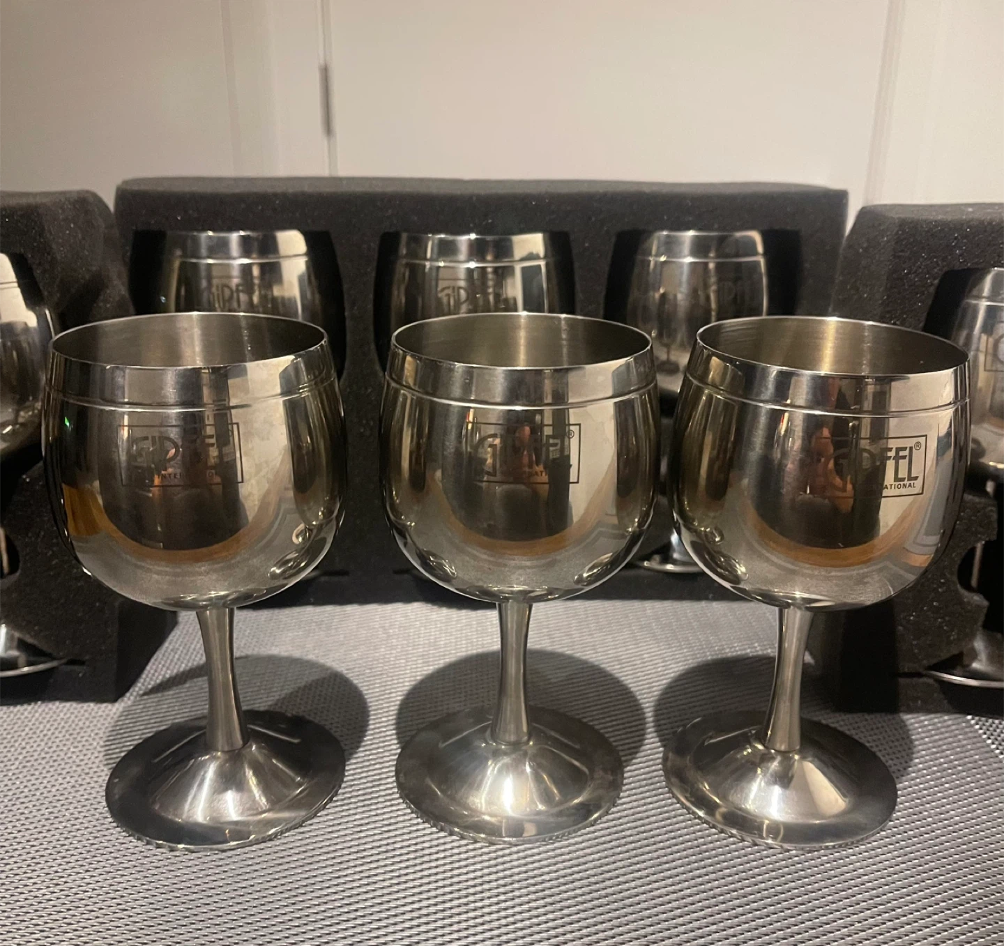 Gipfel Stainless Steel Wine Glasses (Set of 12)