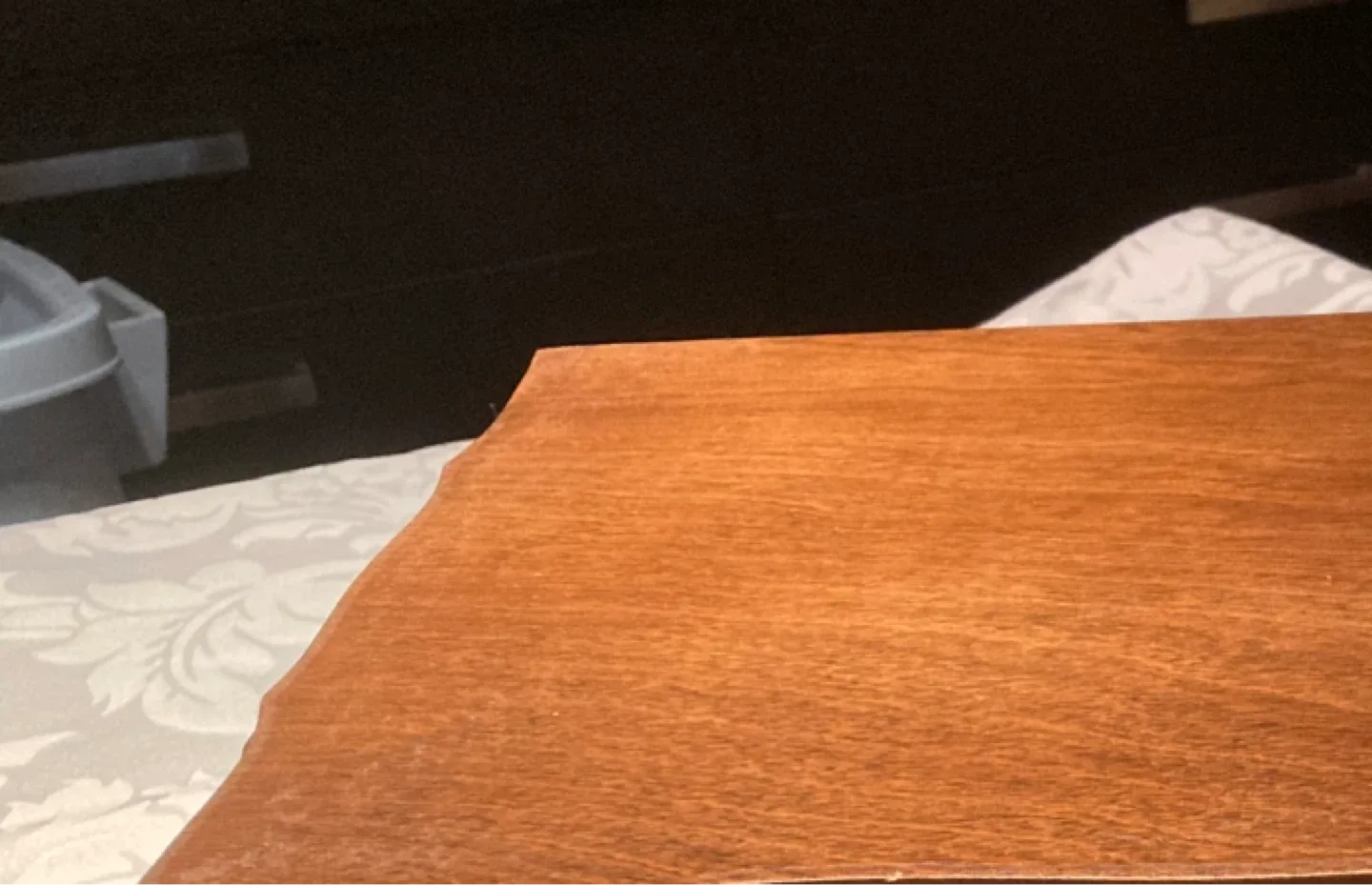 Wooden Jewelry Box with Red Velvet Interior thumbnail