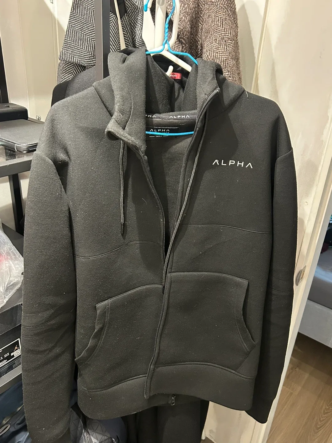 Alpha Lite Fleece Black Hoodie - Size Small