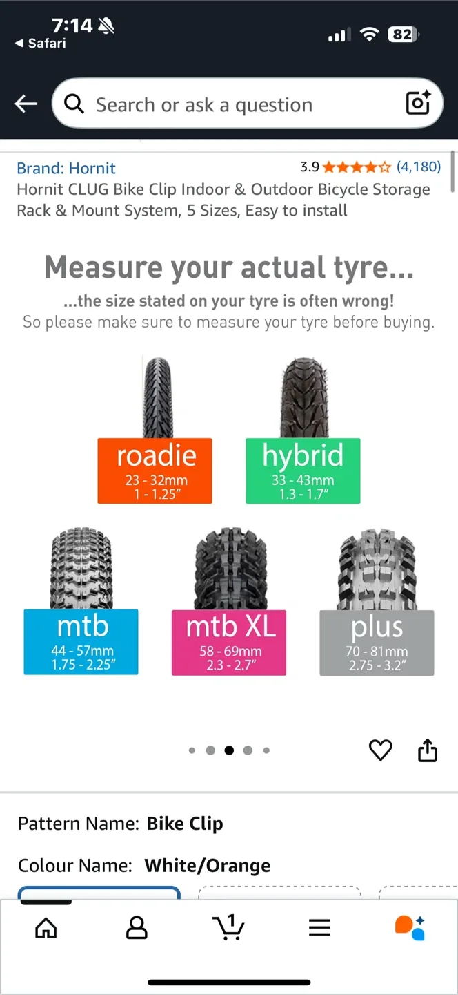 Hornit CLUG Bike Clip - Indoor Bike Rack image indicator(6)