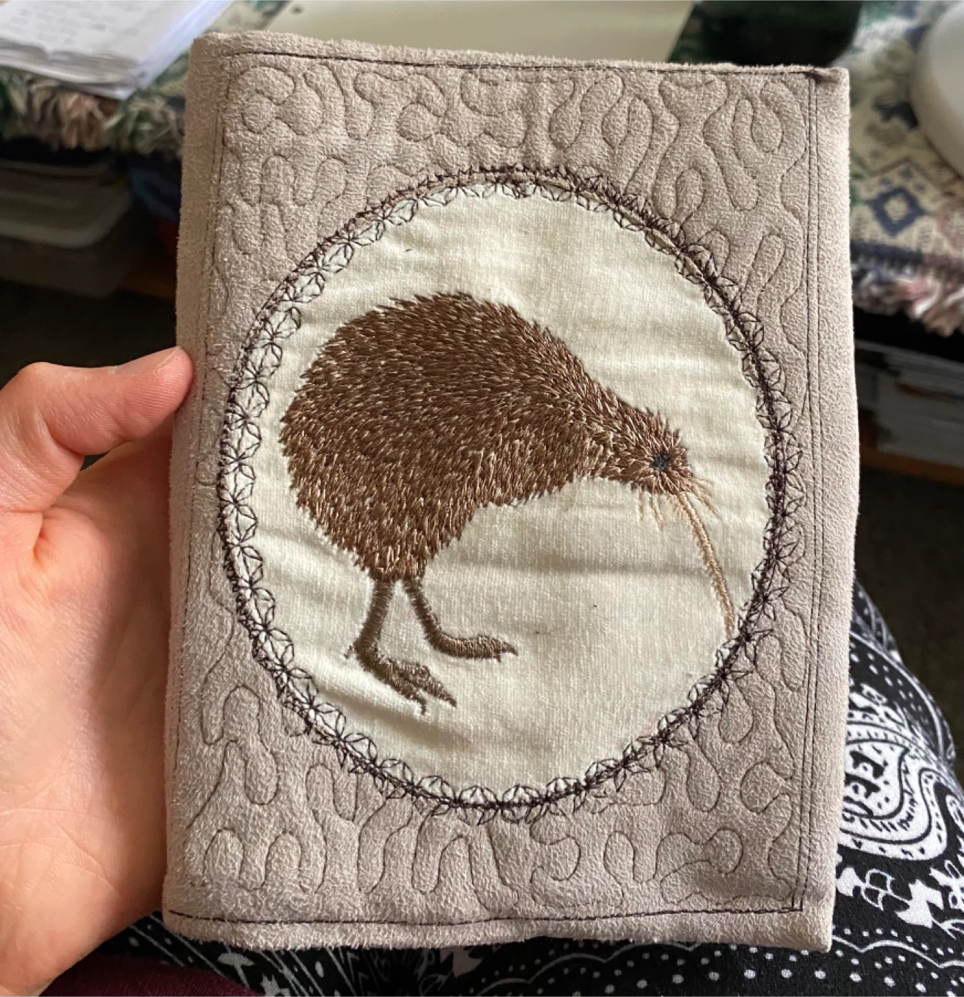 FREE - Kiwi Bird Embroidered Book Cover