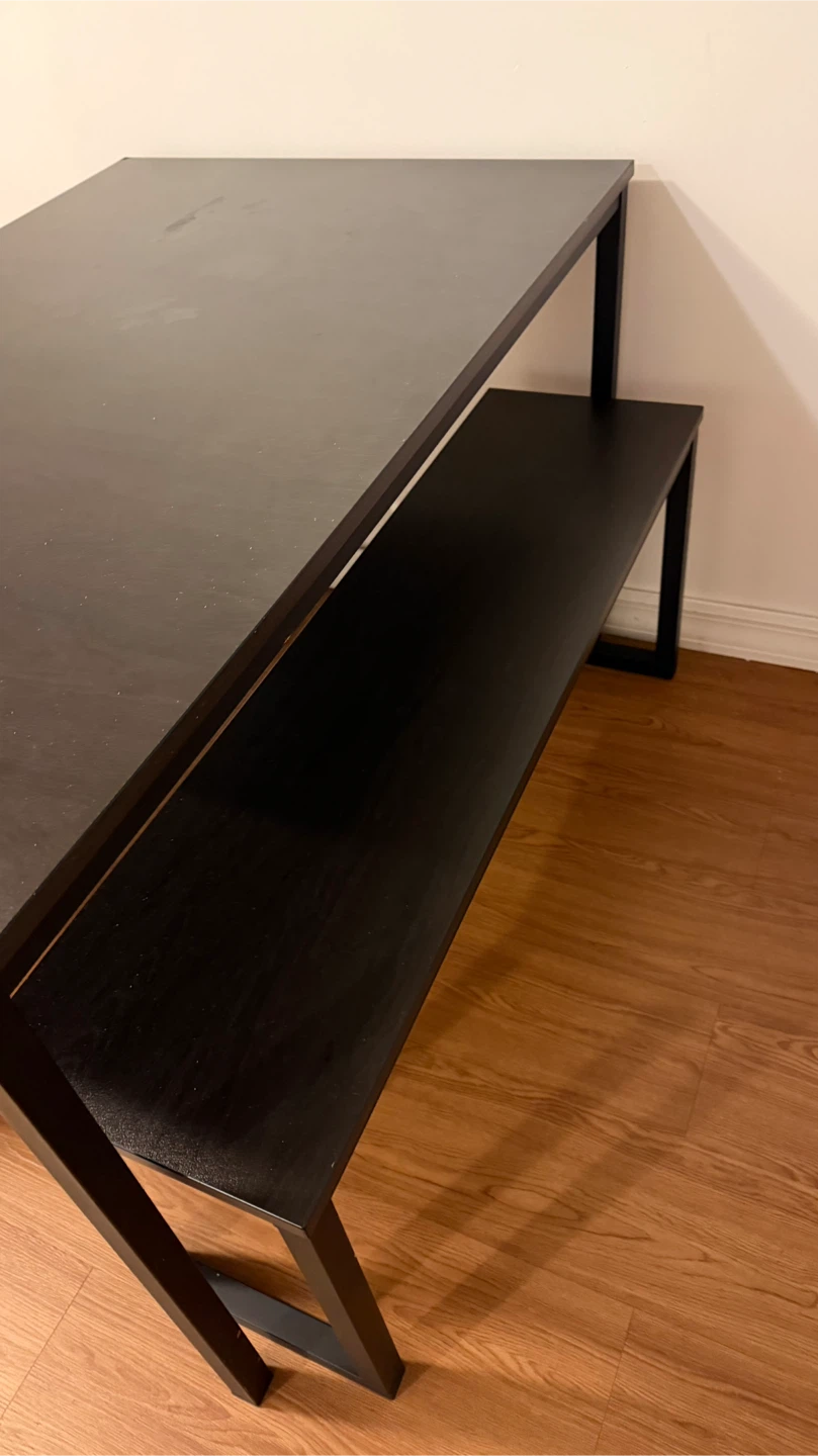 USED Dining Table with 2 Benches - Black - photo 5