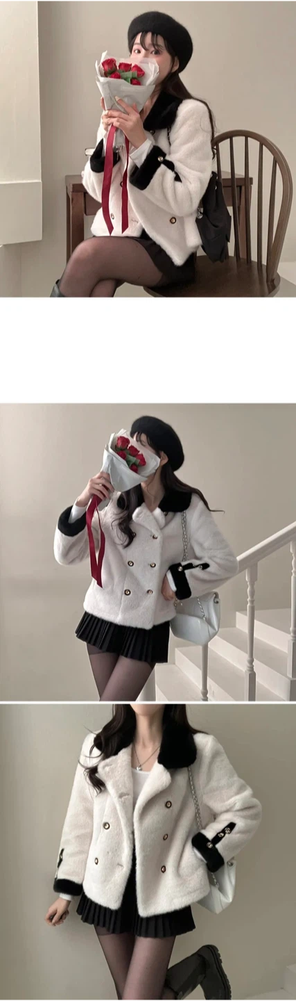 White Fleece Jacket w/ Black Trim - photo 2
