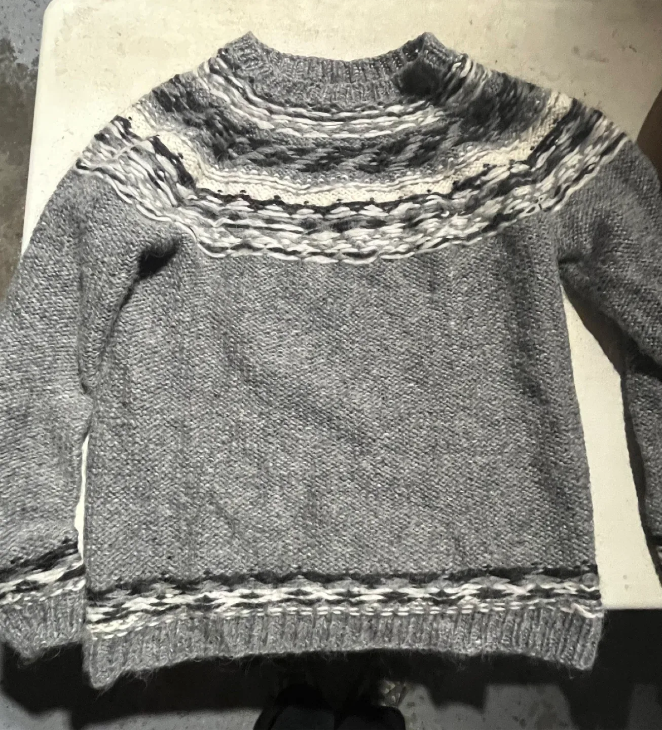 Grey Patterned Wool Sweater thumbnail