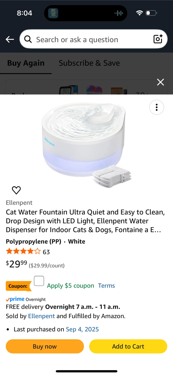 Ellenpent 2.5L Smart Pet Water Fountain - photo 2