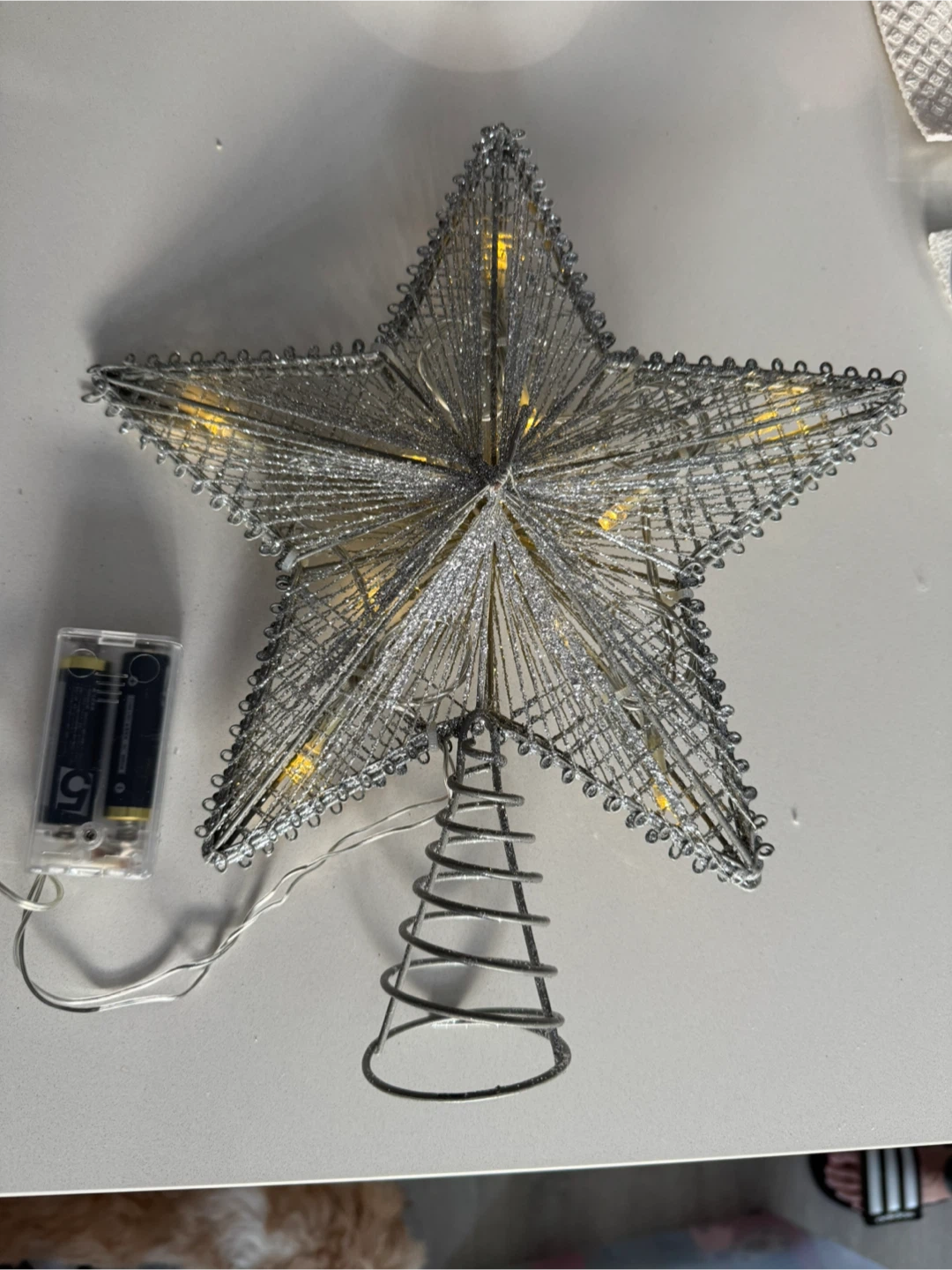 Silver Star Christmas Tree Topper