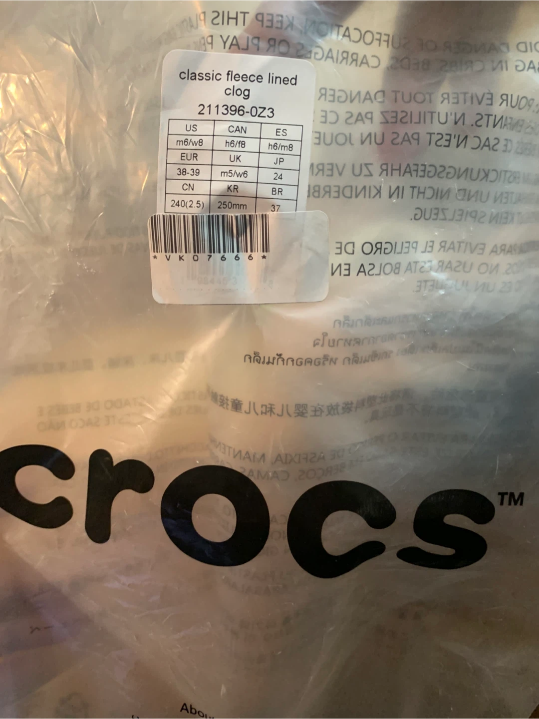Crocs Classic Fleece Lined Clog - Size US M6/W8 - photo 5