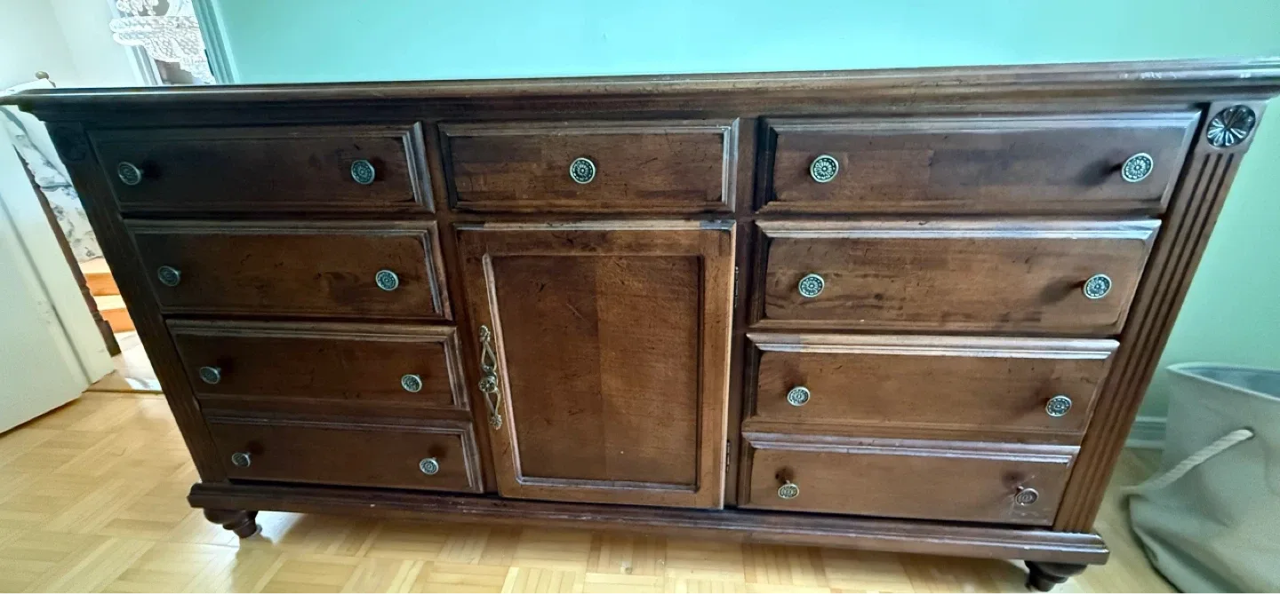 Wooden Dresser with 9 Drawers thumbnail