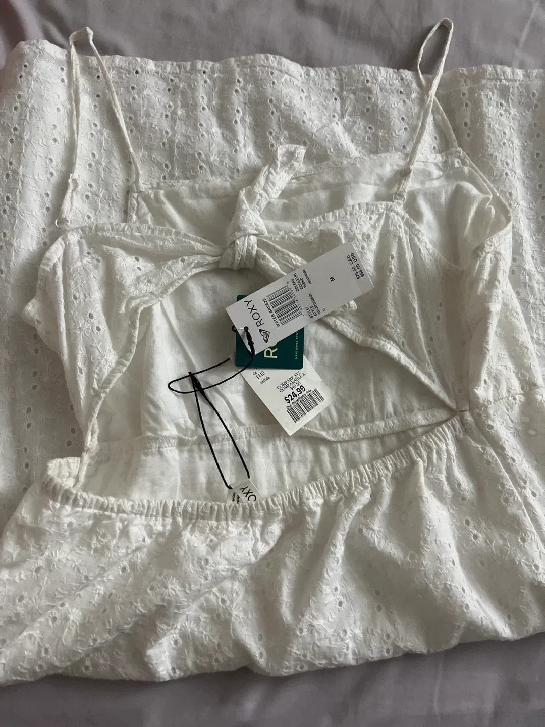 Roxy White Eyelet Dress - Size M image indicator(2)