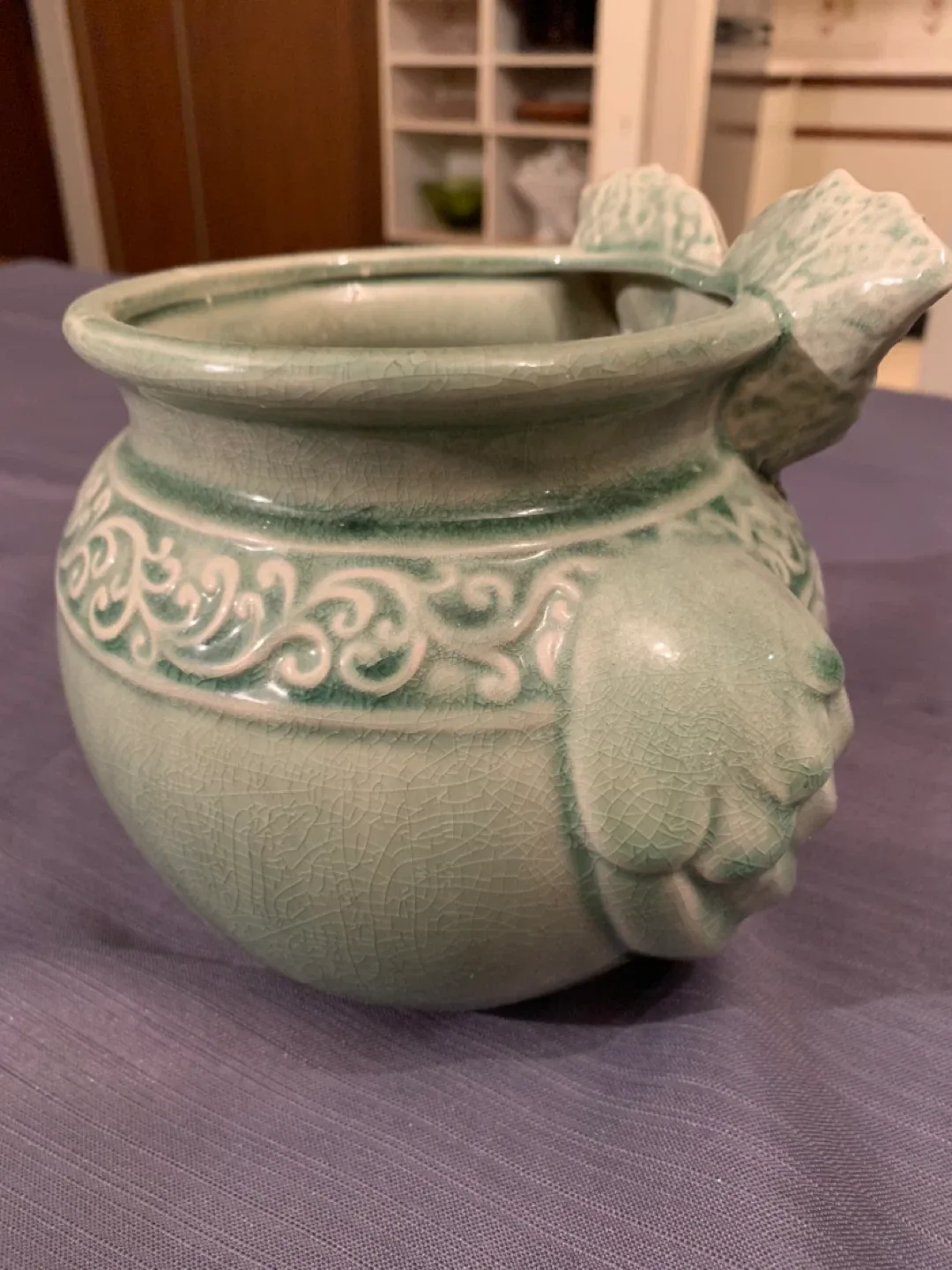 Owl Decorative Pot - Green Ceramic image indicator(2)