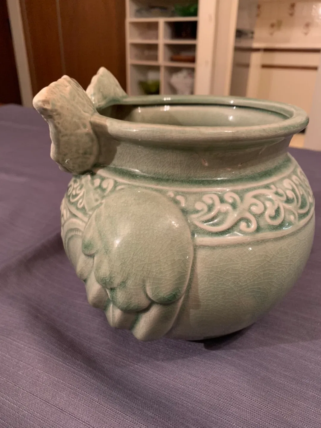 Owl Decorative Pot - Green Ceramic image indicator(4)