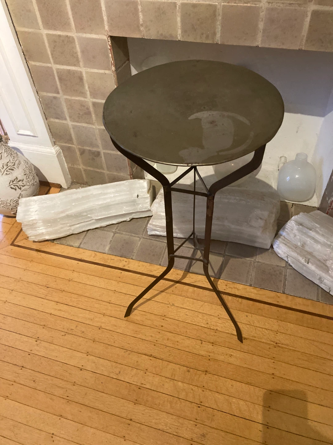 Unique Artisan Round Metal Side Table - photo 2