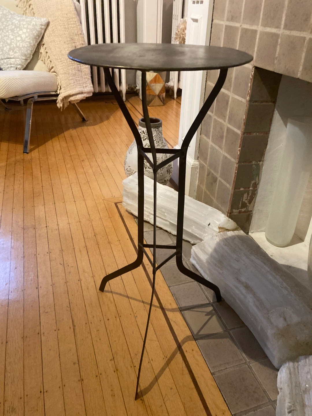 Unique Artisan Round Metal Side Table