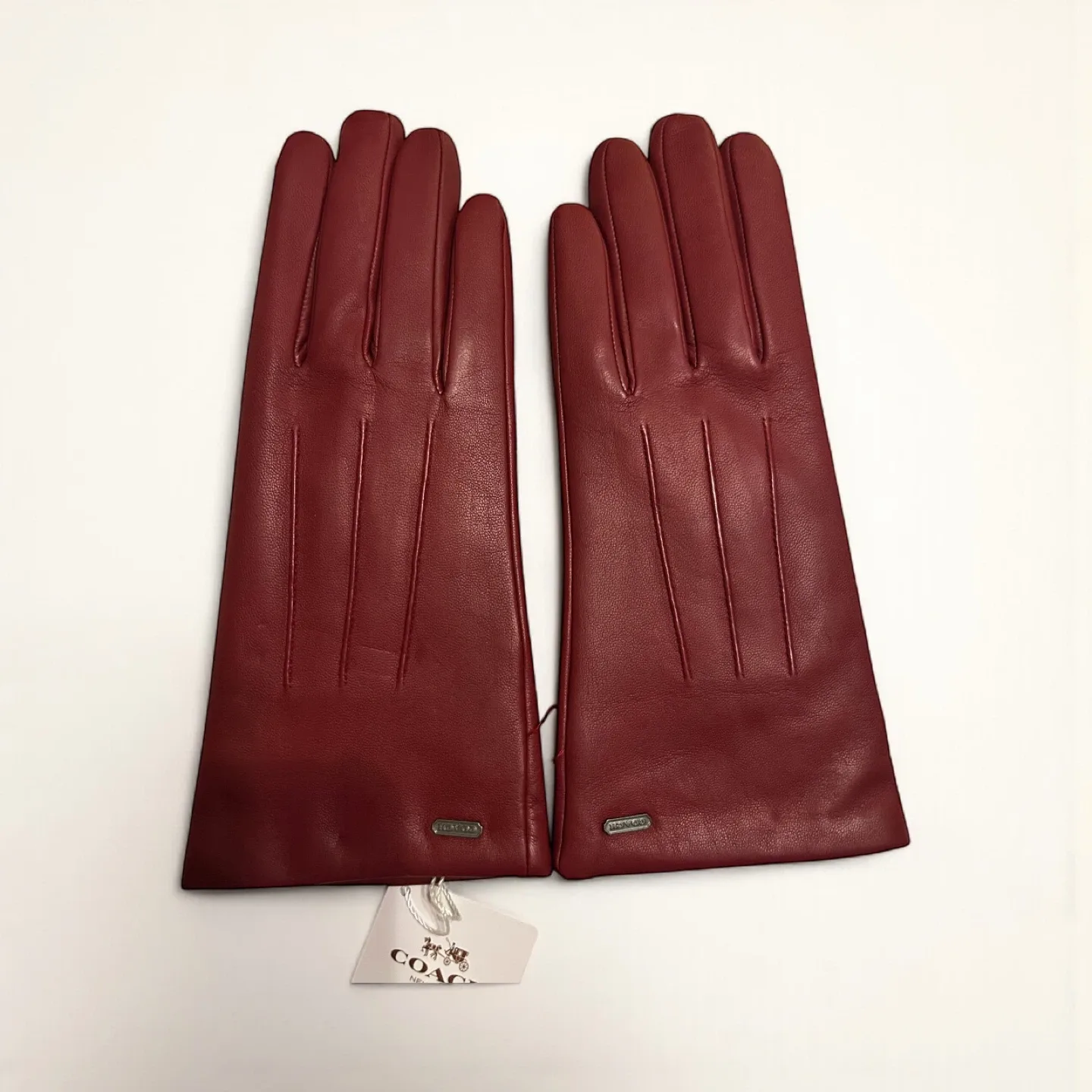 Coach Leather Gloves - Burgundy image indicator(2)