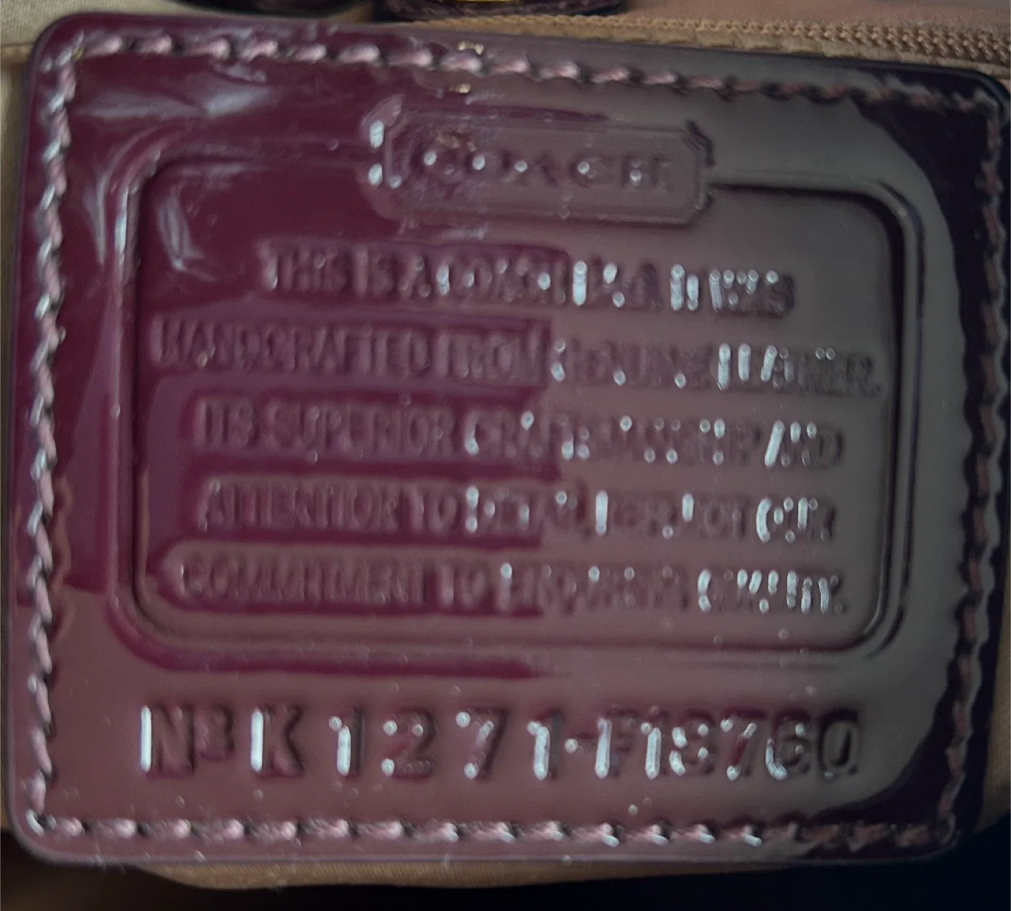 Coach Patent Leather Hobo Bag - Burgundy image indicator(3)