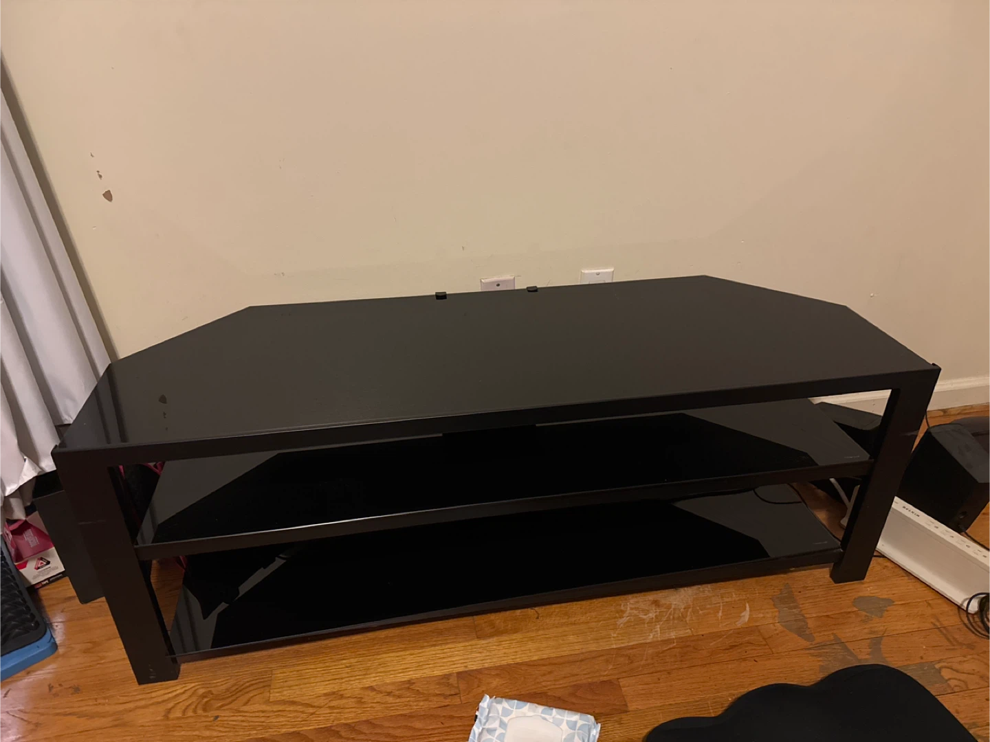 Black Glass TV Stand