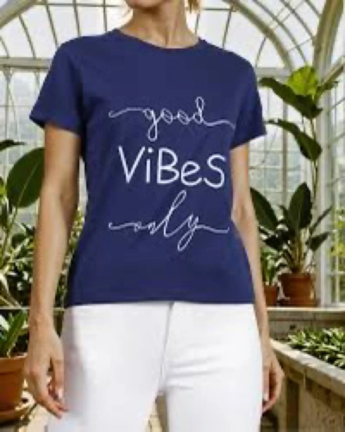 Good Vibes Only Navy T-Shirt thumbnail