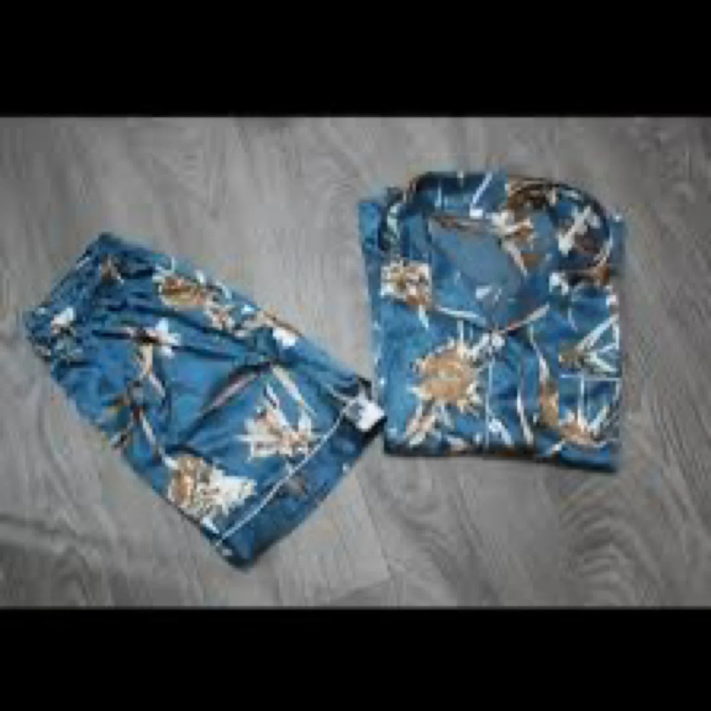 Floral Print Pajama Set - Blue image indicator(4)