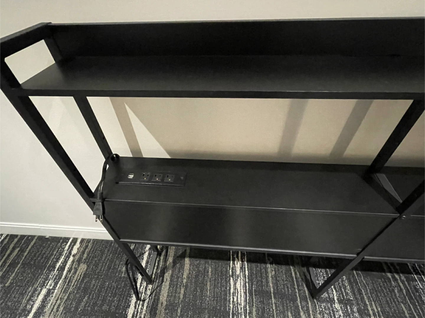 Black Console Table with Shelves - photo 2