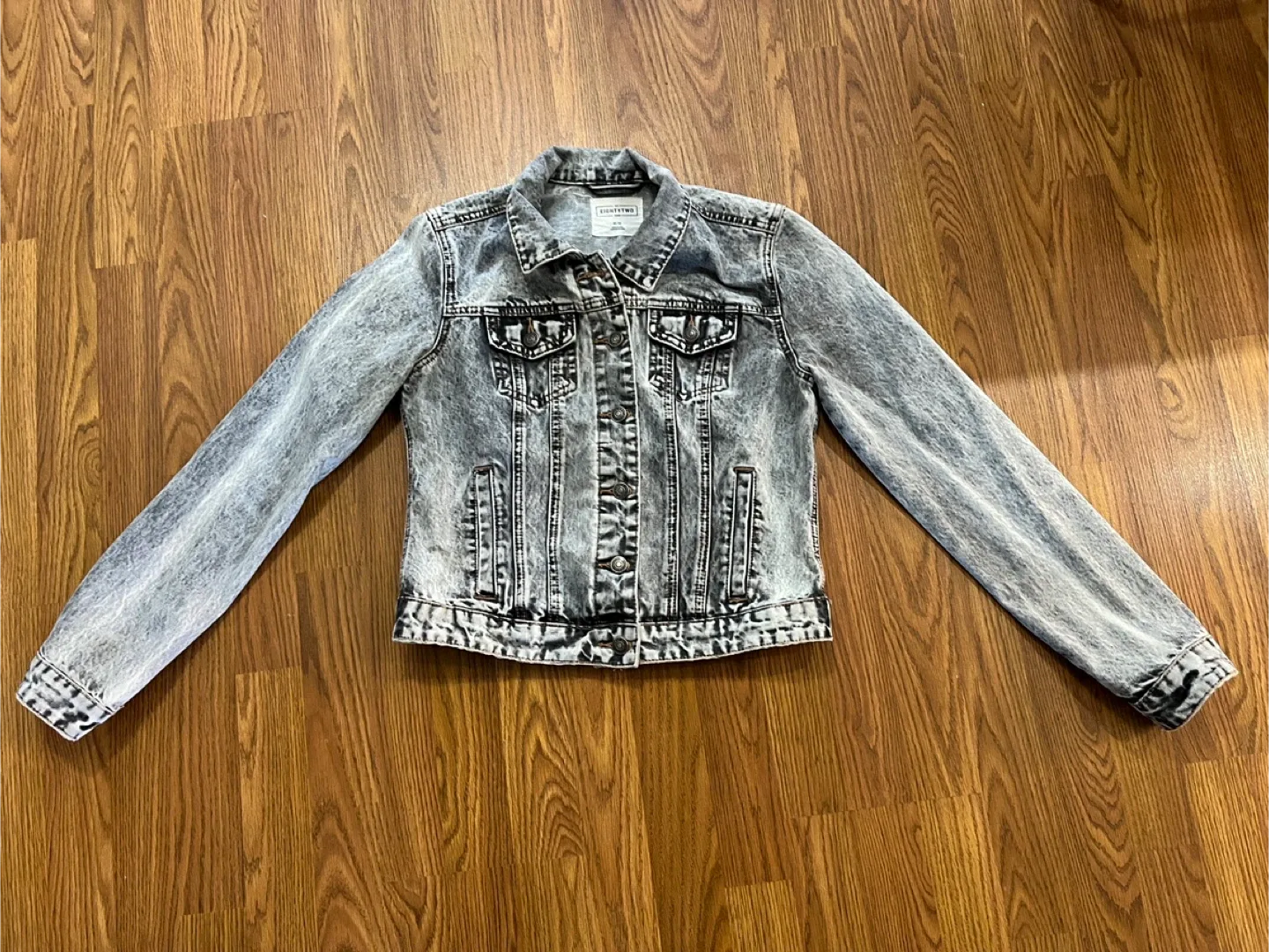 EightyTwo women’s medium denim jacket, grey acid wash